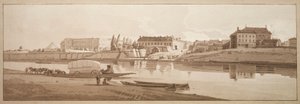 Une sélection de vingt vues parmi les plus pittoresques de Paris : Vue du palais et du village de Choisi sur les bords de la Seine