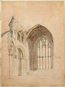 Abbaye de Melrose : La fenêtre est, vers 1770
