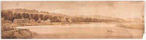 Vingt vues de Paris et des environs : Vue de Saint-Cloud et du Mont Calvaire prise du Pont de Sèvres