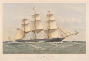 Clipper Ship Lahloo, 799 tonnes, se préparant à débarquer le pilote au large des Owers