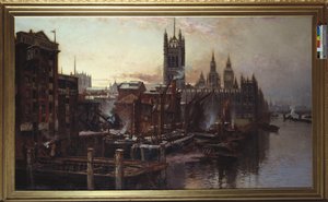 Vue des Chambres du Parlement depuis la Tamise, Londres