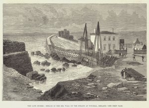 Les dernières tempêtes, brèche dans la digue sur le Strand à Youghal, Irlande - Thomas Harrington Wilson