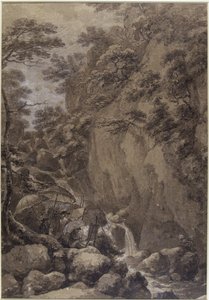 Sir George Beaumont et Joseph Farington peignant une cascade, 1777