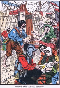 Nourrir les citoyens affamés (lithographie couleur)