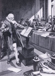 Galilée comparaît devant les cardinaux à Rome, illustration tirée de "Cassell