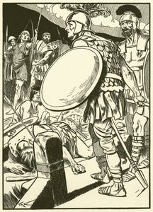 Horace au pont (gravure) - Thomas Heath Robinson