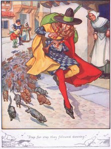"Pas après pas, ils ont suivi la danse" (lithographie couleur)