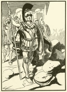 Les Grecs devant Troie (gravure) - Thomas Heath Robinson