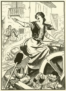 La Pucelle de Saragosse (gravure) - Thomas Heath Robinson