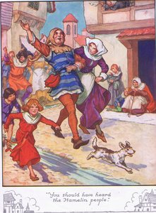 "Vous auriez dû entendre les gens de Hamelin" (lithographie couleur)