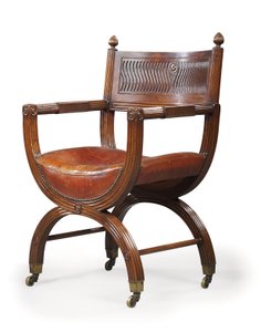 Fauteuil à cadre en X de la fin de l