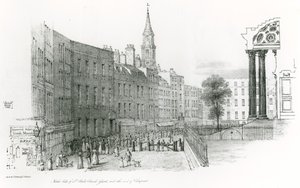 Côté nord de la cathédrale Saint-Paul, Londres, cimetière avec la fin de Cheapside - Thomas Hornor