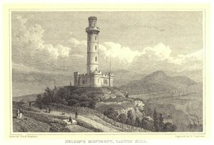 Monument de Nelson, Calton Hill (gravure) - Thomas Hosmer (after) Shepherd