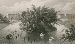 Une île sur le lac et une partie de Cornwall et Clarence Terrace, Regent