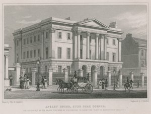 Apsley House, Hyde Park Corner, Londres, la résidence du duc de Wellington - Thomas Hosmer Shepherd