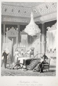 Buckingham Palace - La princesse royale posant pour un portrait, de London Interiors with their Costumes and Ceremonies - Thomas Hosmer Shepherd