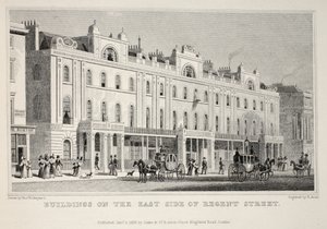 Bâtiments du côté est de Regent Street, de 