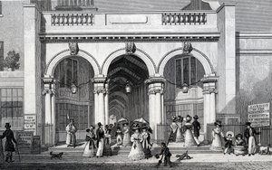 Burlington Arcade, Picadilly, gravée par William Tombleson, 1828 - Thomas Hosmer Shepherd
