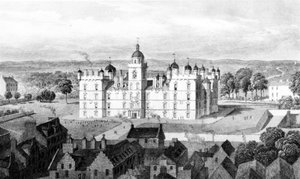 Hôpital de Heriot, depuis Castle Hill, gravé par William Watkins, vers 1830