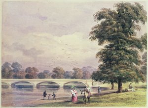 Le Pont entre Kensington Gardens et Hyde Park sur la Serpentine