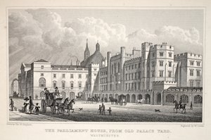 La maison du Parlement depuis Old Palace Yard, Westminster, de 