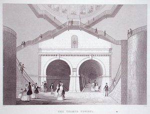 Le tunnel de la Tamise, c.1851-55