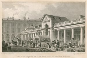 La façade nord-ouest du nouveau marché de Covent Garden, Londres - Thomas Hosmer Shepherd