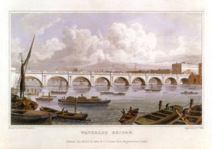 Pont de Waterloo, Londres, sur la Tamise, 1817