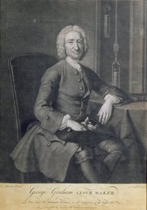 Portrait de George Graham (1673-1751) horloger, gravé par John Faber (1684-1756)