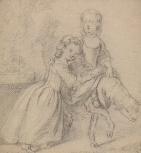 Deux filles dans un paysage, l