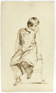 Garçon assis, regardant de côté - Thomas Jones Barker