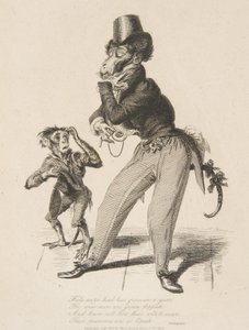 Singe dandy, de Monkey-ana, ou Hommes en miniature, juillet 1828 - Thomas Landseer