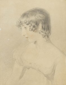 Portrait en buste de Susan Bloxam, tourné de profil à gauche, 1818