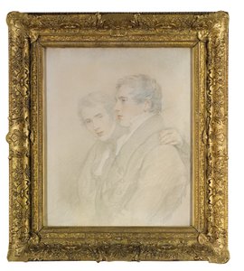 Double portrait de Richard Rowland Bloxam (1797-1877) et Andrew Bloxam (1801-1878), demi-longueur, de profil, à la veille de leur départ pour les Îles Sandwich [Hawaï] en 1823