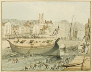 Nettoyage du port flottant, 1828 - Thomas Leeson the Elder Rowbotham