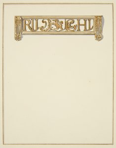 Initiales au-dessus de la porte corinthienne dans Temple Street