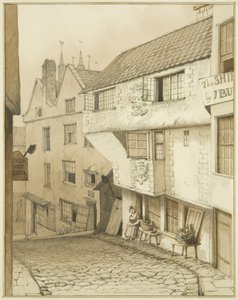 Extrémité inférieure de Steep Street, avec maison - Thomas Leeson the Elder Rowbotham