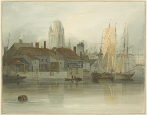 Tour de Redcliffe et retour du Ferry Slip, Queen Square, 1826 - Thomas Leeson the Elder Rowbotham