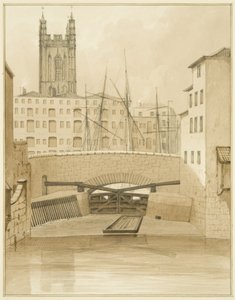 Pont de pierre montrant les vannes - Thomas Leeson the Elder Rowbotham