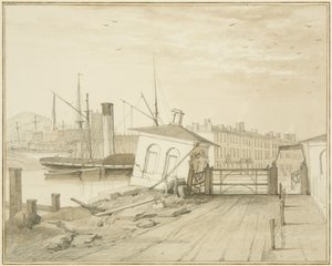 Affaissement de la maison de péage, sur le pont de Prince Street, 1828 - Thomas Leeson the Elder Rowbotham