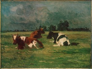Trois vaches dans le pré