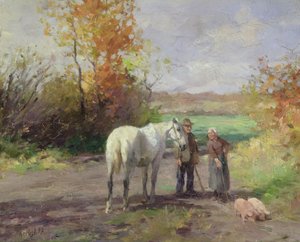 Rencontre en route vers le champ, 1897 - Thomas Ludwig Herbst