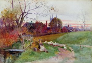 Hampton Lucy depuis le gué - Thomas Mackay