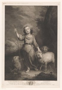 Jeune berger avec des agneaux - Thomas Major