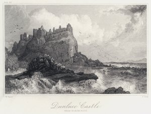Château de Dunluce, du nord-est (gravure) - Thomas Mann (after) Baynes