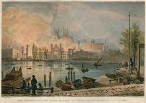 La destruction par le feu des Chambres du Parlement par le feu le 16 octobre 1834