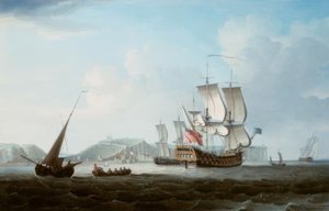 Un deux-ponts et autres navires au large de Douvres - Thomas Mellish