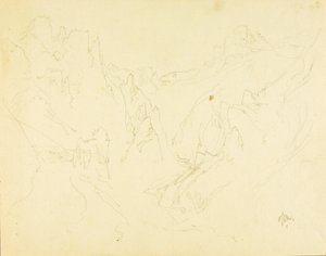 Croquis de terrain du Rocky Canyon - Thomas Moran