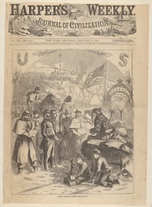 Père Noël au camp de Harpers Weekly - Thomas Nast