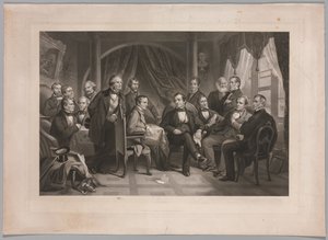 Washington Irving et ses amis littéraires à Sunnyside, 1864